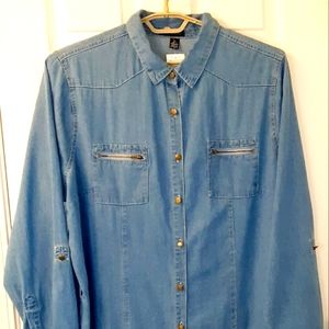 Love by Chesley Denim Shirt Dress